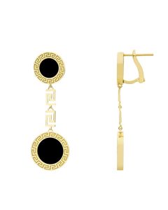 Versace Greca Earring Gold , Black 