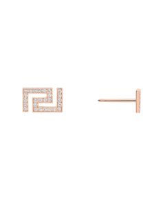 Versace Greca Earring - Rose Gold With Diamond