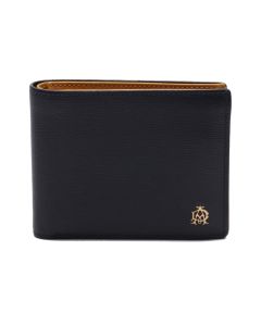 Dunhill bifold wallet pass case navy yellow accessory leather