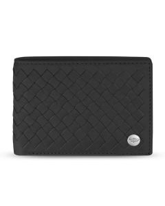 Police WEAVED wallet for men 6cc in black leather 
