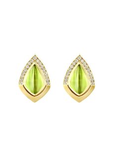 Versace Gorgon Claw Stud Earring Gold With Diamond 