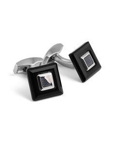 Tateossian cufflink for men , Black , Grey 