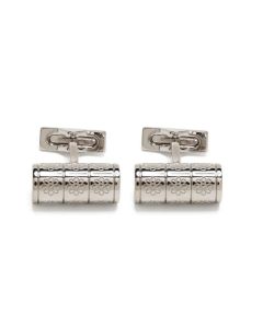 S.T. Dupont Engraved Mozaic Cufflink For Men Steel Silver 