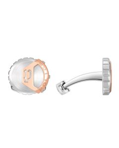 Police MGLITHIC cufflink for men steel rose gold , Silver 