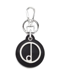 Dunhill Leather logo keyring - Black