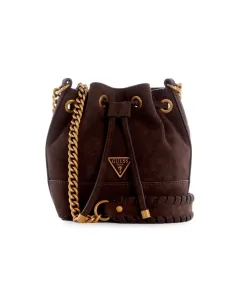 Guess Kaoma Crossbody Bucket Bag Brown