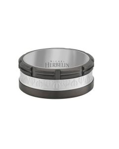 Michel Herbelin Ring For Men , Silver / Gun Size 64