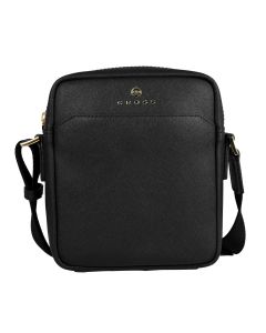 Cross Leather Black Messenger Bag 