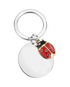 Morellato lucky key ring for women steel silver , Red