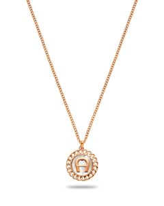 Aigner logo ladies long necklace rose gold 