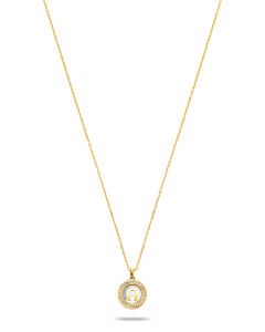 Aigner logo ladies short necklace gold size 450+50MM
