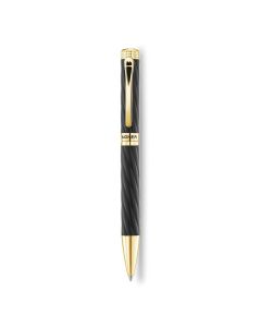 Aigner A logo ballpoint pen for gent matte black , Gold