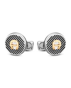 Aigner VERDI cufflink for men steel silver , Gold
