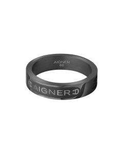 Aigner FAUSTA ring for men steel black size 60