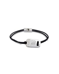 Tateossian Silver Scorpio bracelet with black cord