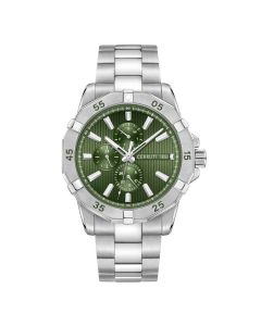Cerruti 1881 VALLELAGHI watch for men steel silver , Green