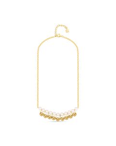 Saint Honore necklace for women steel gold , Mother of pearl 