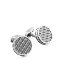 Tablet Cufflink with Grey Carbon Fibre
