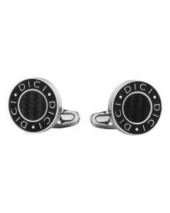 DICI Milano logo cufflink for men steel black , Silver