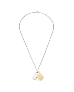 Ducati Duo Men Necklace Steel Silver , Yellow