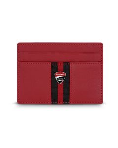 Ducati SFIDA card holder 4cc with red - black leather