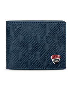 Ducati TECTONIC wallet for men 8cc blue leather