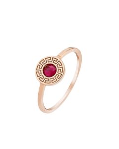 Versace Greca Prism Ring For Women , Rose Gold Size 53
