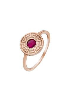 Versace Greca Prism Ring For Women , Rose Gold Size 56