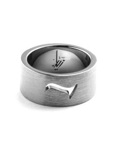 Zyan Light Black Silver Band Ring - Wide Design Size 11.5