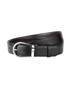 Montblanc Horseshoe black/brown 35 mm leather belt