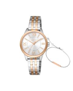 Esprit Pointy ladies Quartz watch stainless steel rose gold , Silver