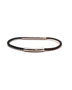 Aigner Bracelet - Braided Leather with Elegant Metal Design