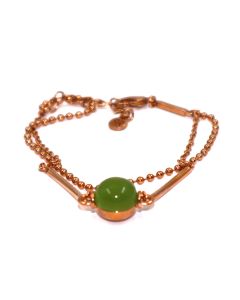 Cerruti 1881 Rose Gold Bracelet with Green Gemstone
