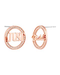 Just Cavalli earring for ladies steel rose gold with crystal