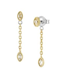 Fossil SADIE earring for women steel gold with crystal