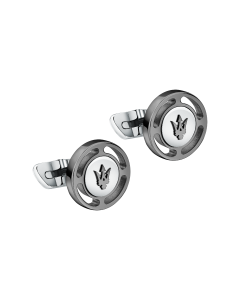 Maserati TRIDENT men cufflink stainless steel black