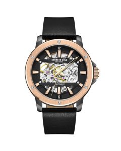 Kenneth Cole Automatic Skeleton Men Watch Rectangular