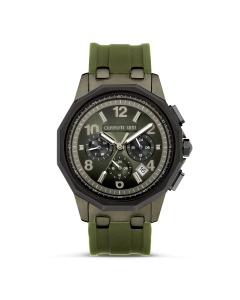 Cerruti 1881 Molveno watch for men with olive silicon strap
