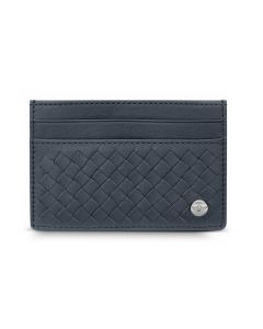Police WEAVED card holder for men 4cc in blue leather