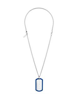Police LATTITUDE men necklace stainless steel silver , Blue