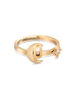Police SELENE stainless steel gold ring size 54