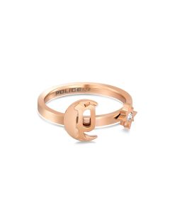 Police SELENE stainless steel rose gold ring size 54