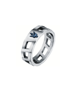 Maserati ICONIC men ring stainless steel blue , Silver size 25