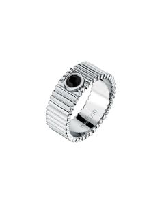 Morellato URBAN men ring steel silver with black Crystel size 23