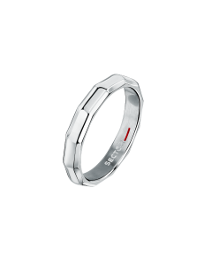Sector ROW FACETED ring for men steel silver size 23