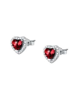 Morellato women TESORI earring steel silver with red crystal
