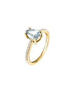 Morellato women ring steel gold with white crystal size 12