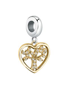 Morellato Heart Ladies Charms steel silver, Gold with crystals