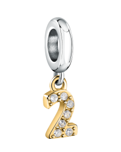 Morellato charm number 2 for woman silver , Gold