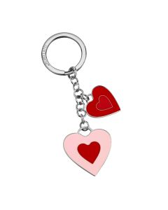 Morellato LOVE HEART ladies keyring steel silver , Red